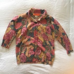 Cynthia Steffe floral cashmere sweater